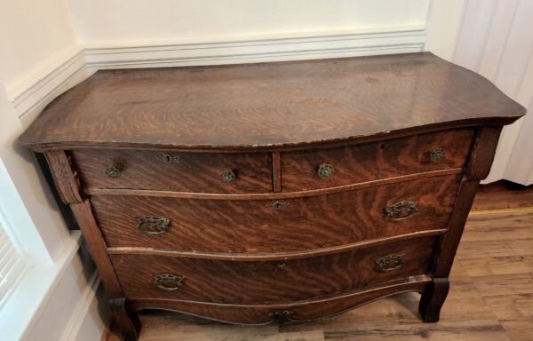 Antique Tiger Oak Wood Dresser