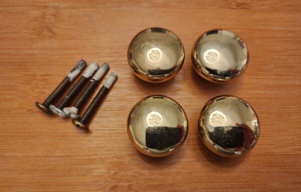 4 Vintage Brass Knobs