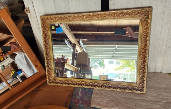 Vintage Mirror with Decorative Wood Frame