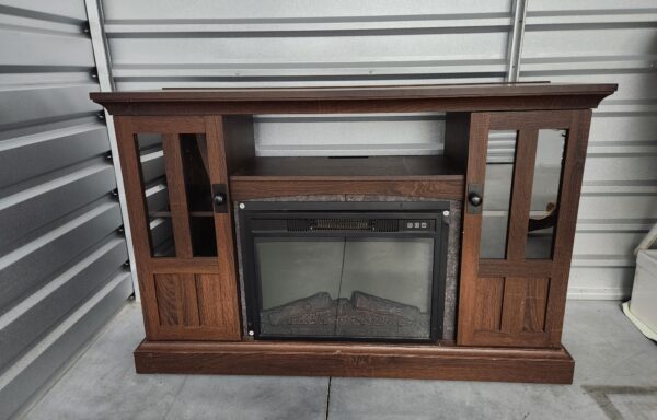 Electric Fireplace with Mantel, Shelves, Storage