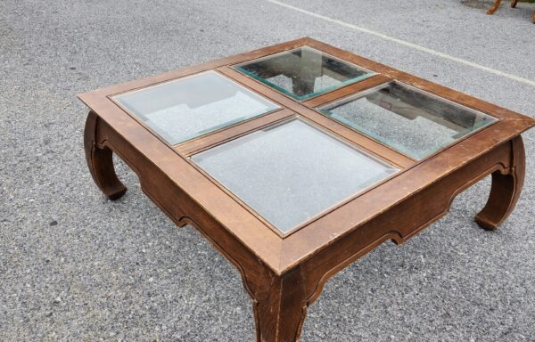 Coffee Table, Wood, Glass Top